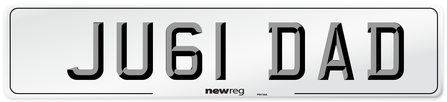 JU61 DAD Number Plate from New Reg